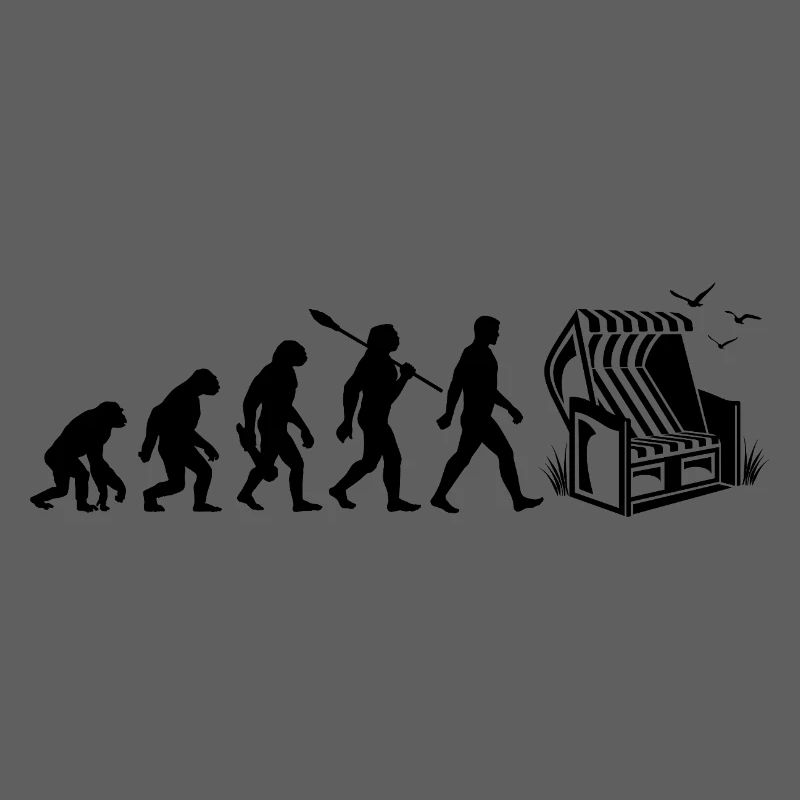 Evolution - Chaise de plage - Vacances - Mer - Mouettes