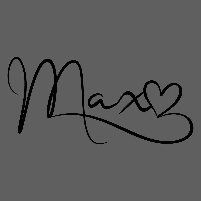 Max Surname First Name Heart Decor