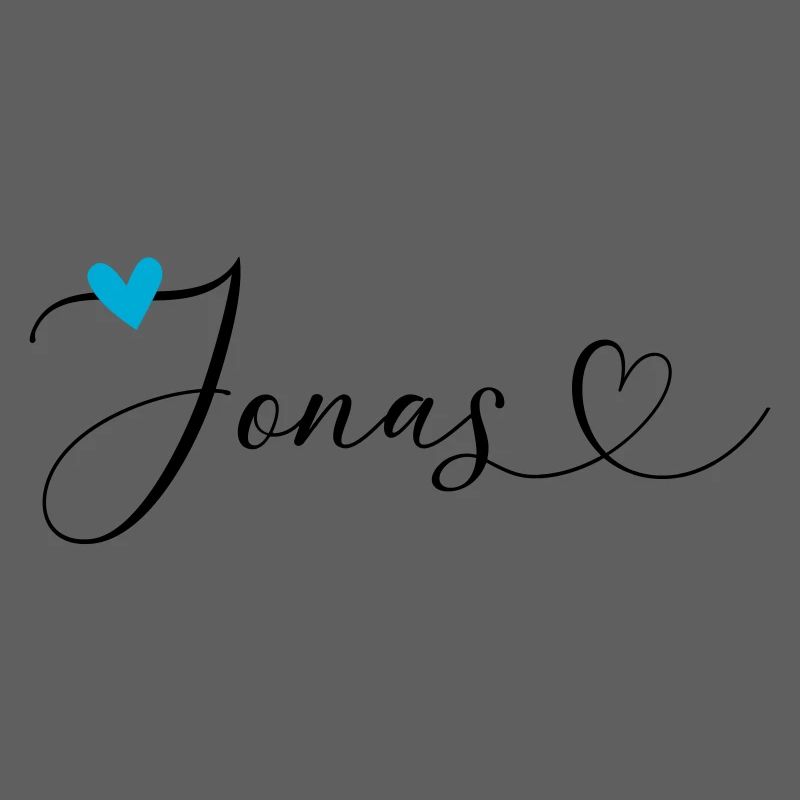 Jonas Nom Prénom Calligraphie Coeur