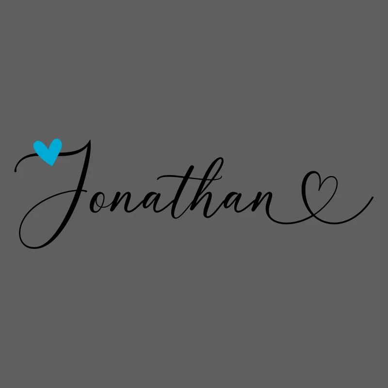 Jonathan Nom Prénom Calligraphie coeur