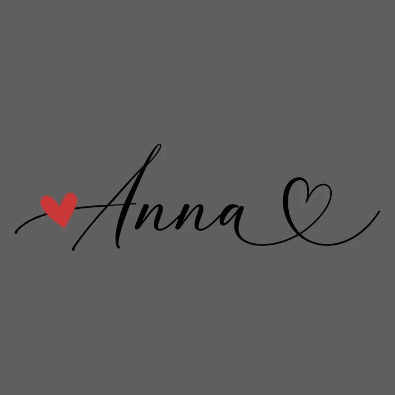 Anna Last name First name Calligraphy heart