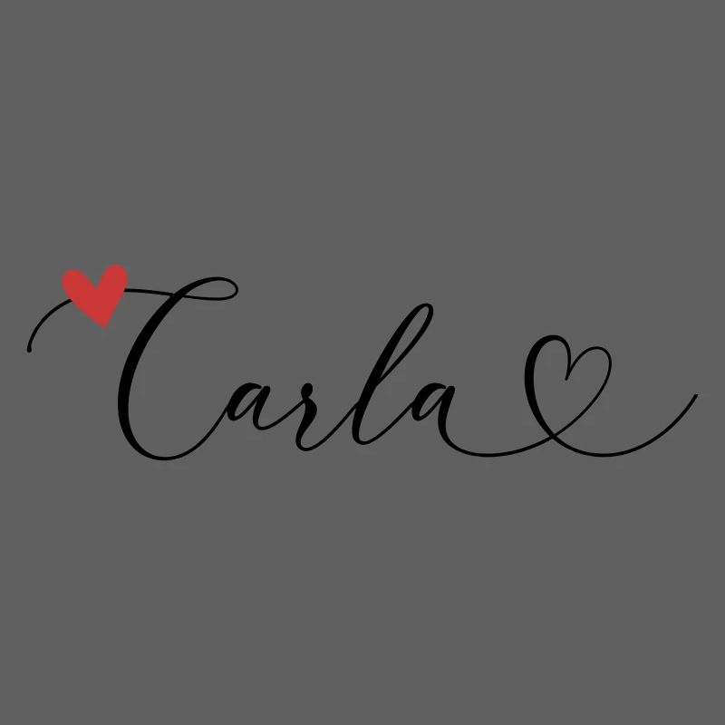 Carla Nom Prénom Calligraphie Coeur