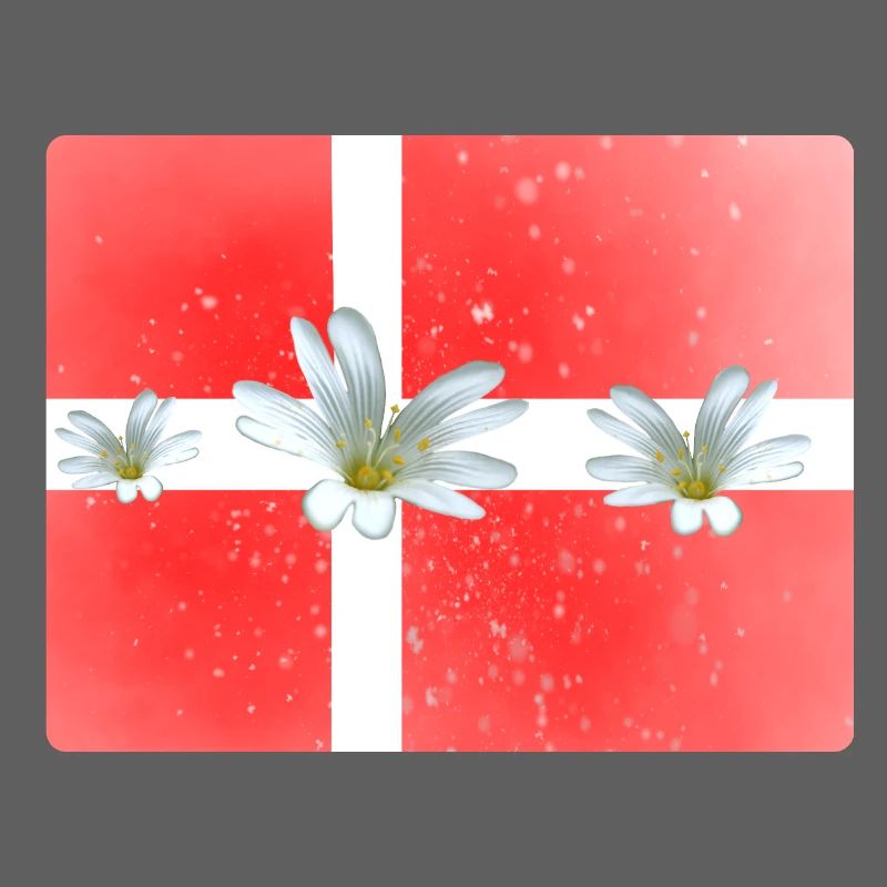 Danemark Drapeau avec des fleurs Danemark