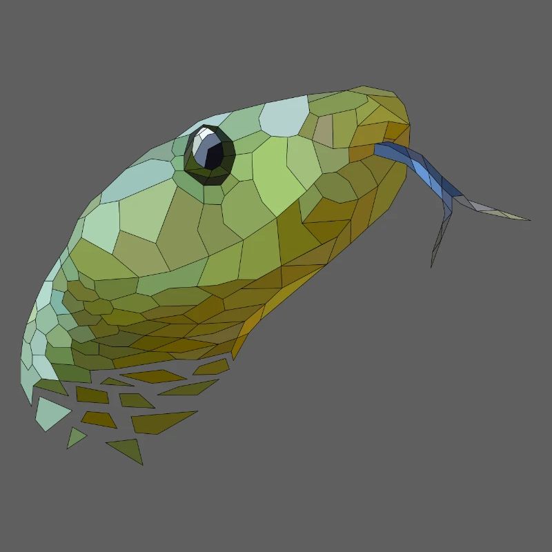 Snake Geometric Low Poly