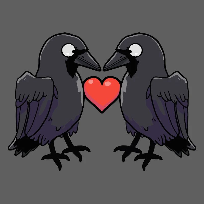 Corbeau Couple Crow e Saint-Valentin