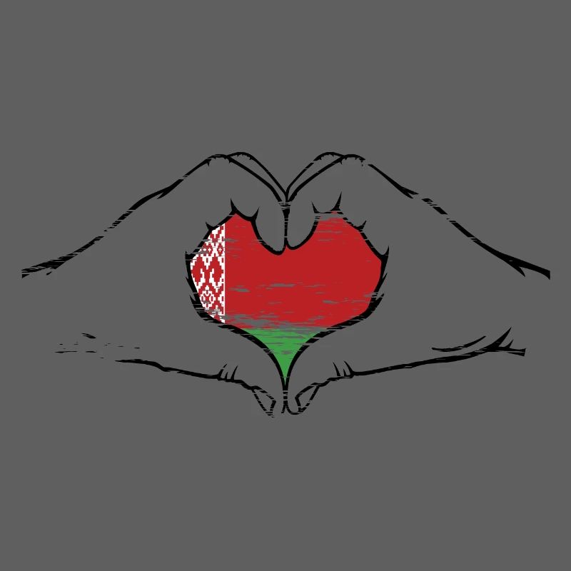 Drapeau de la Biélorussie forme de coeur utilisé