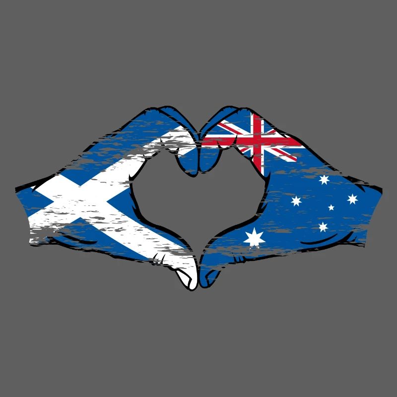 Écosse Australie drapeau forme de cœur utilisé
