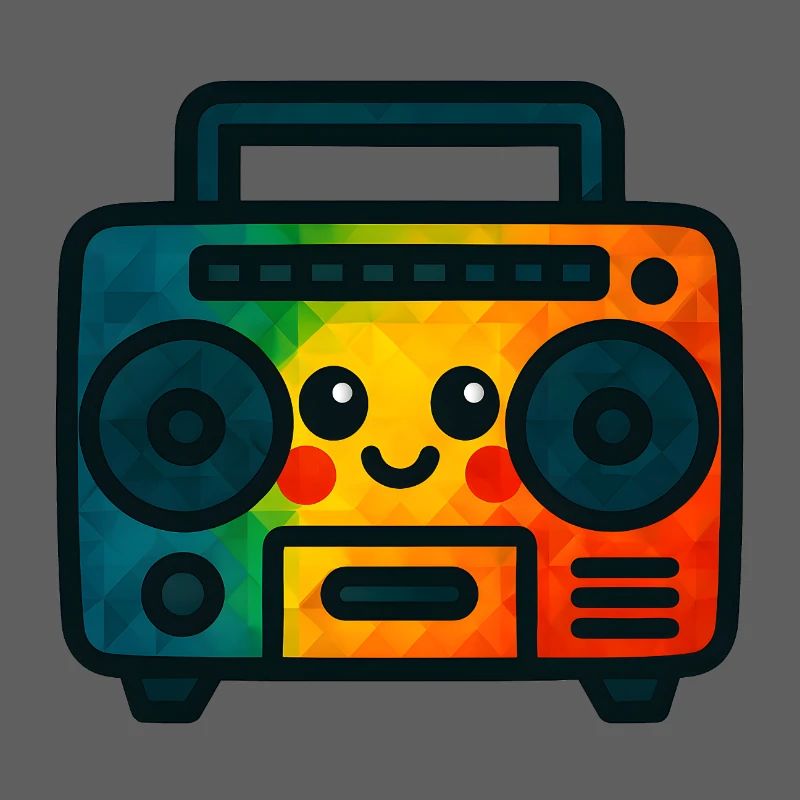 WPAP Polygon Jouet de style Kawaii Cassette Deck