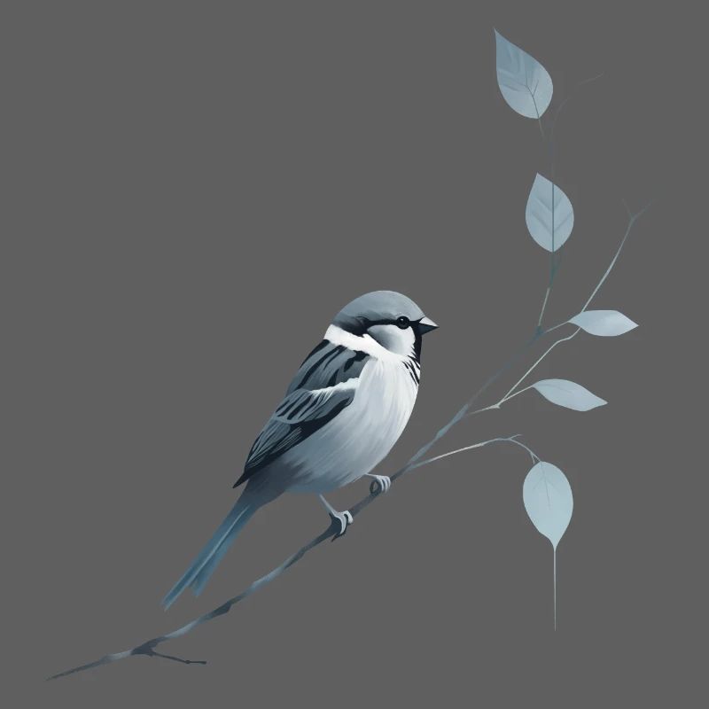 Spatz auf Ast