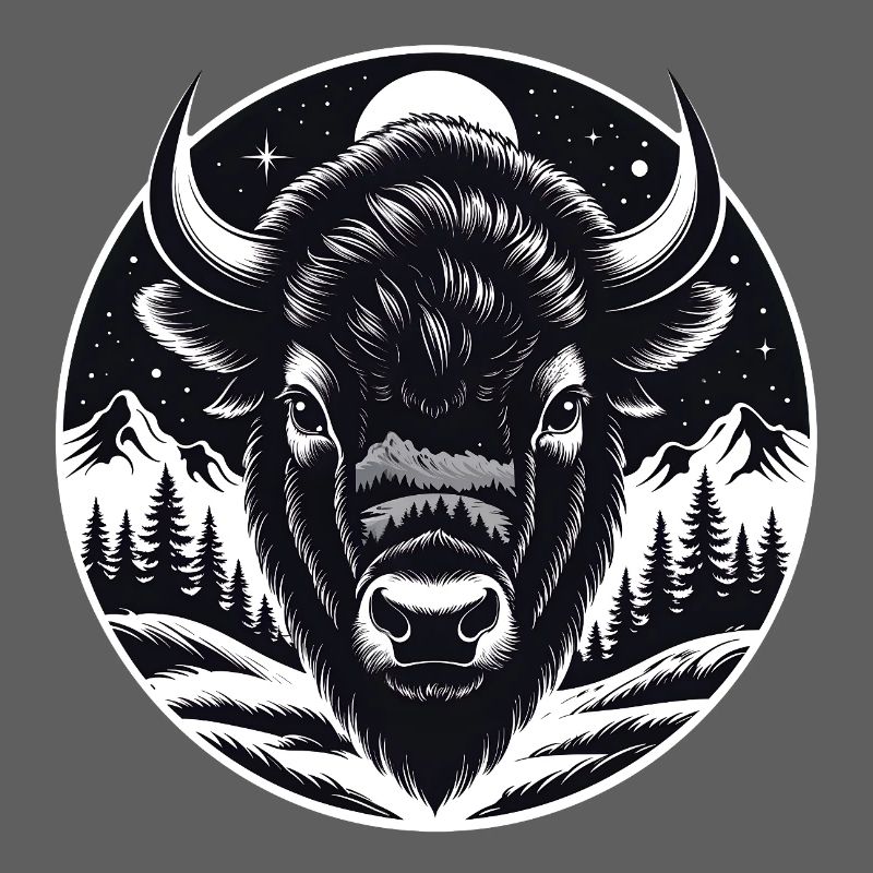 Bisonportrait stolzer Bisonbulle