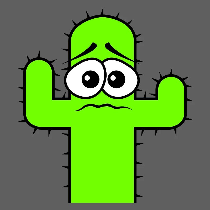 Cactus Face Fear Sad Desert Funny Cacti