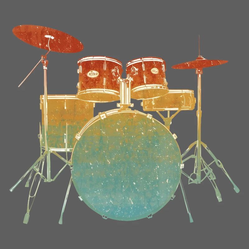 Vintage Drum Set Illustration