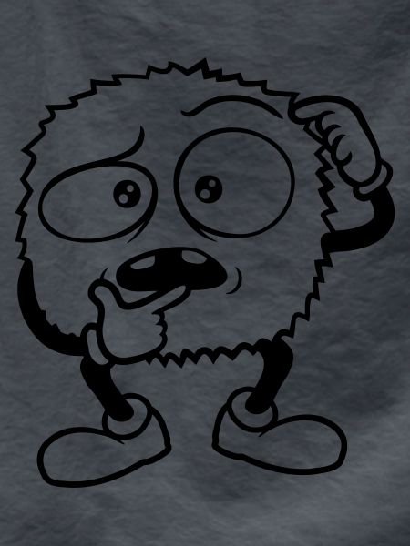 Monster skeptisches Gesicht Comic