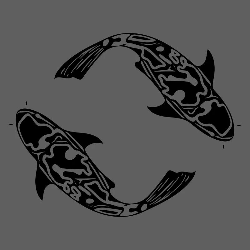 Two Koi Carp Fish Vector
