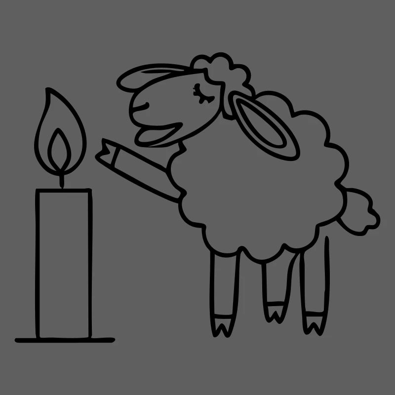 singendes Schaf mit Kerze Weihnachten