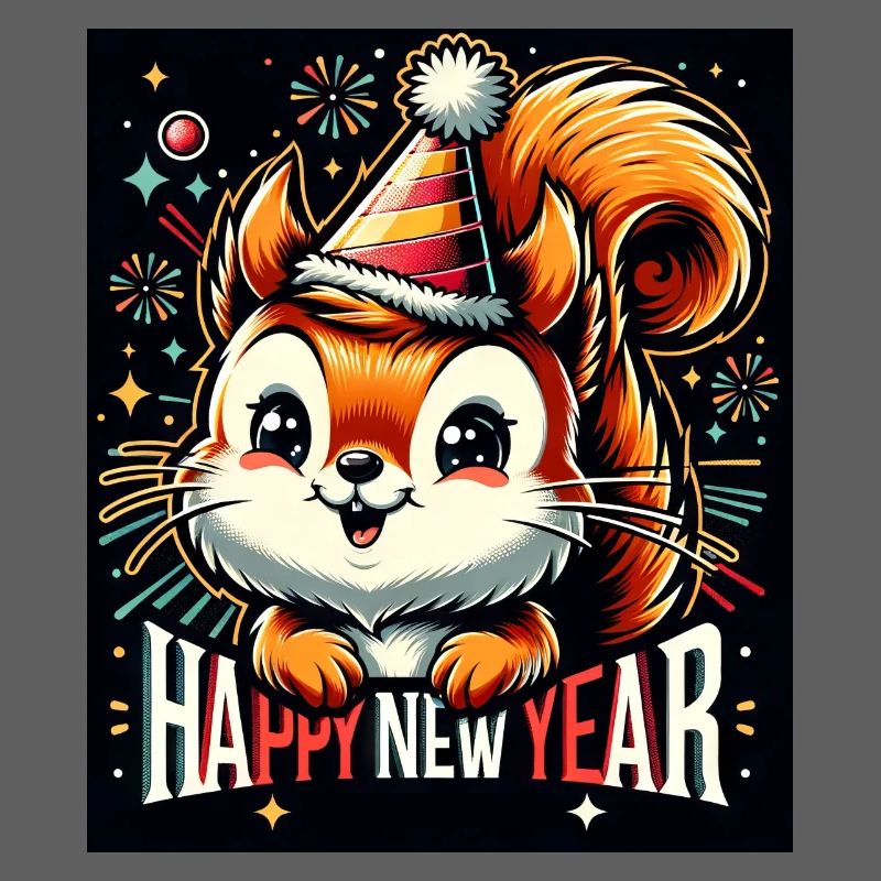 Neujahr Sylvester Eichhörnchen Jahreswechsel