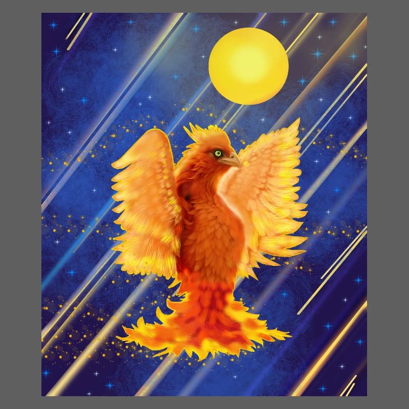 Oiseau de feu lumineux cosmique : Cyber-Semurg