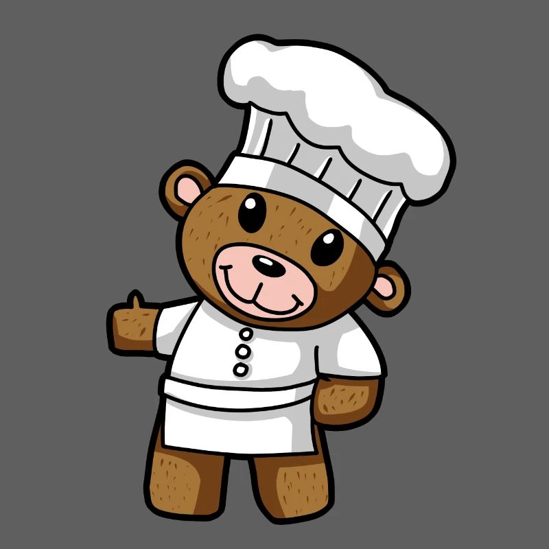 Culinary Art Teddy Chef Kitchen Drawing Comic Bear