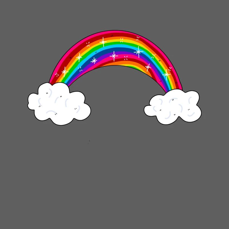 glittering rainbow with clouds