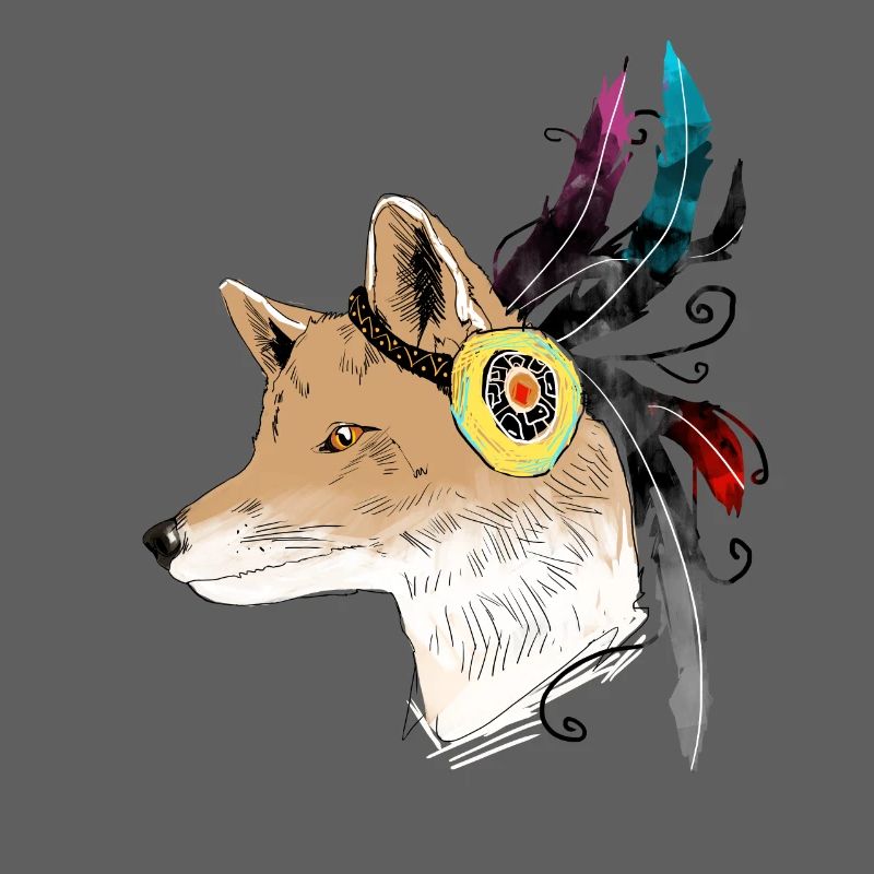 Fox with feather / Indian