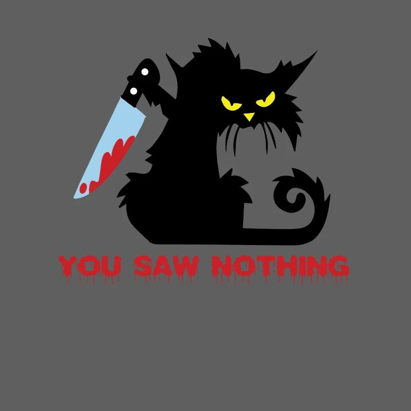 Mörderische schwarze Katze mit Messer Verdächtig