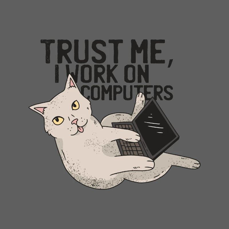 Chat d'ordinateur avec ordinateur portable faites-moi confiance