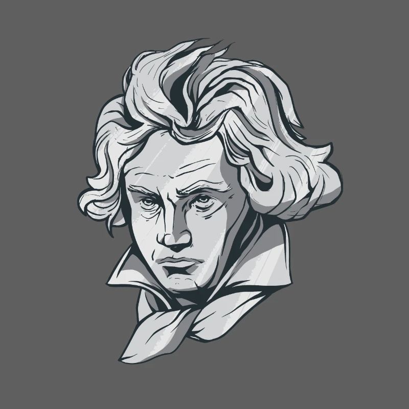 Beethoven face bust with Beethoven composer