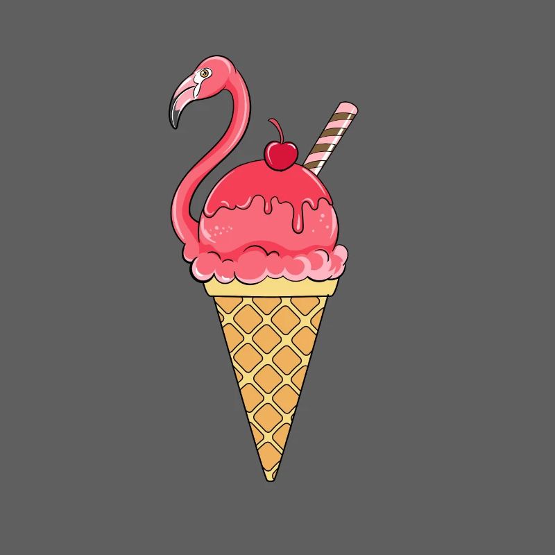 Flamingo Eis Eiswaffel Eiscream Rosa