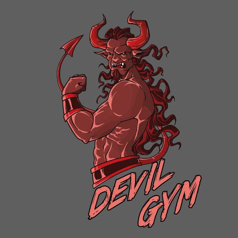 Devil Gym Der Teufel trainiert in einem Gym Design