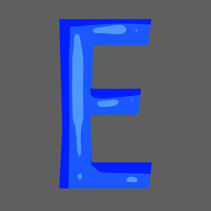 Lettre E initiale bleu