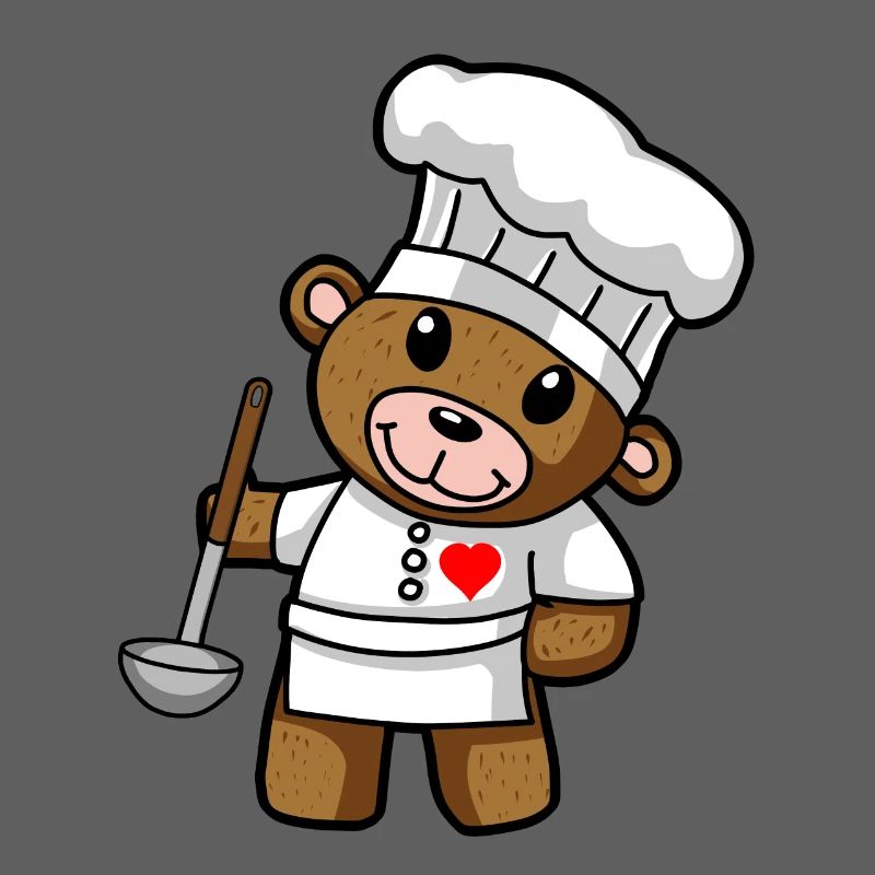 Teddy Bear Chef Chef Hat Trowel Soups Kitchen