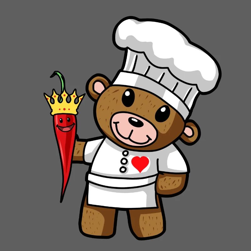 Teddy Bear Hot Chilli Chef Restaurant Kitchen.