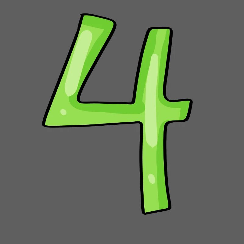 Chiffre 4 Vert