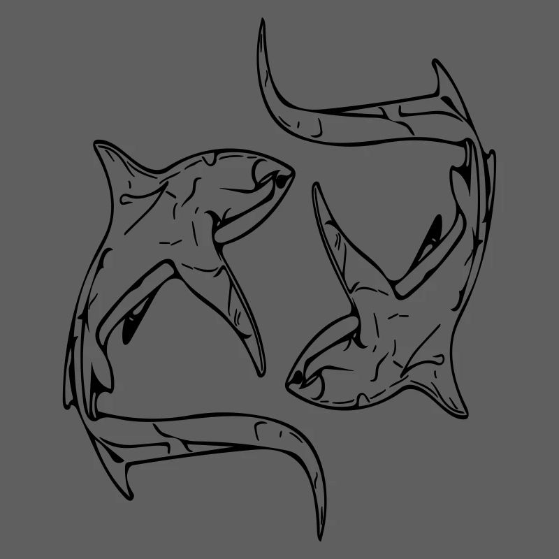Requins renards élégants en cercle