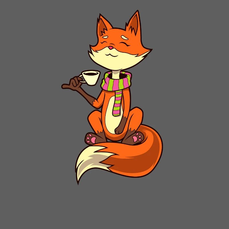 Fuchs trinkt Kaffee - Kaffeetrinker