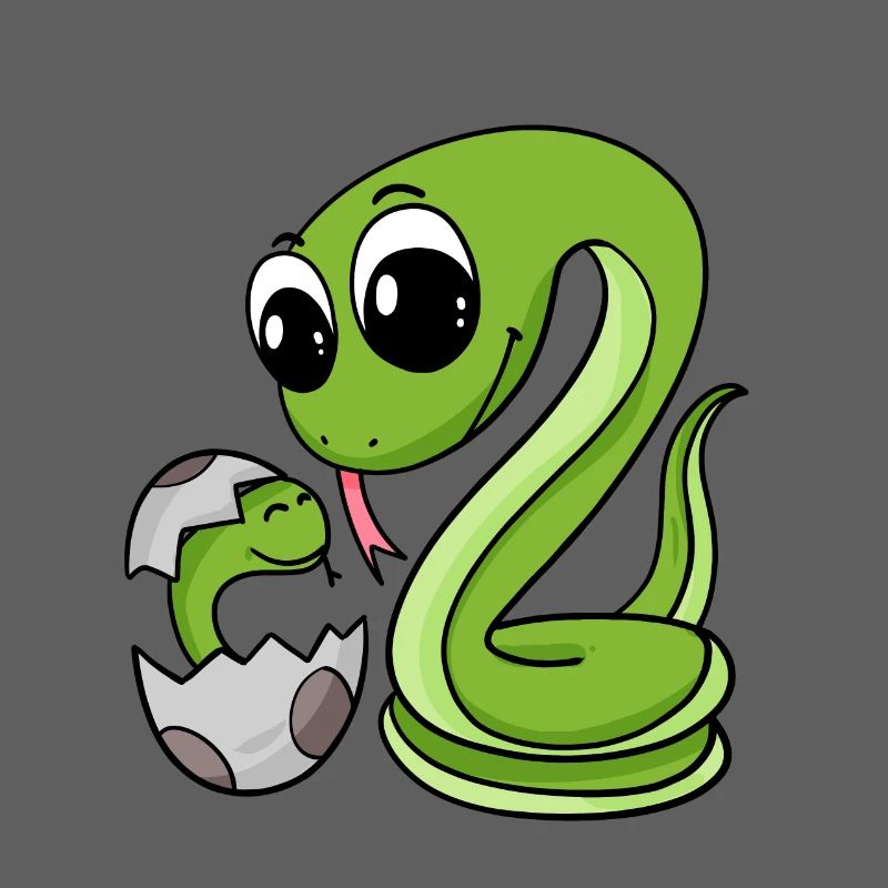 Serpent avec bébé serpent