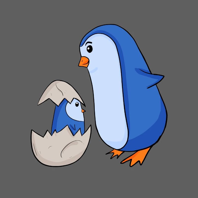 Pingouin avec Bébé Pingouin