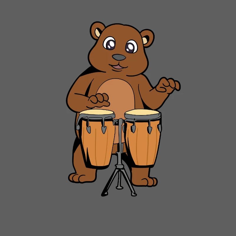 Comic Bear joue des percussions