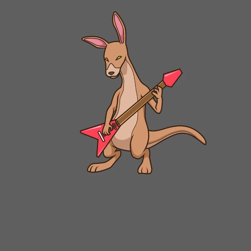 Comic Kangaroo joue de la guitare électrique