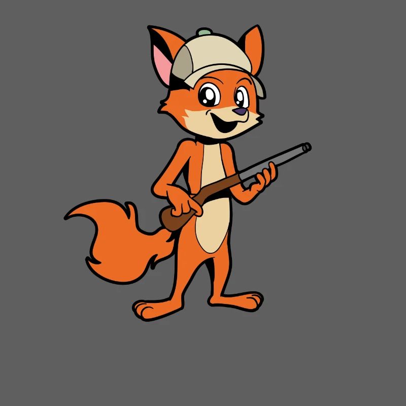 Fox with rifle - Hunter