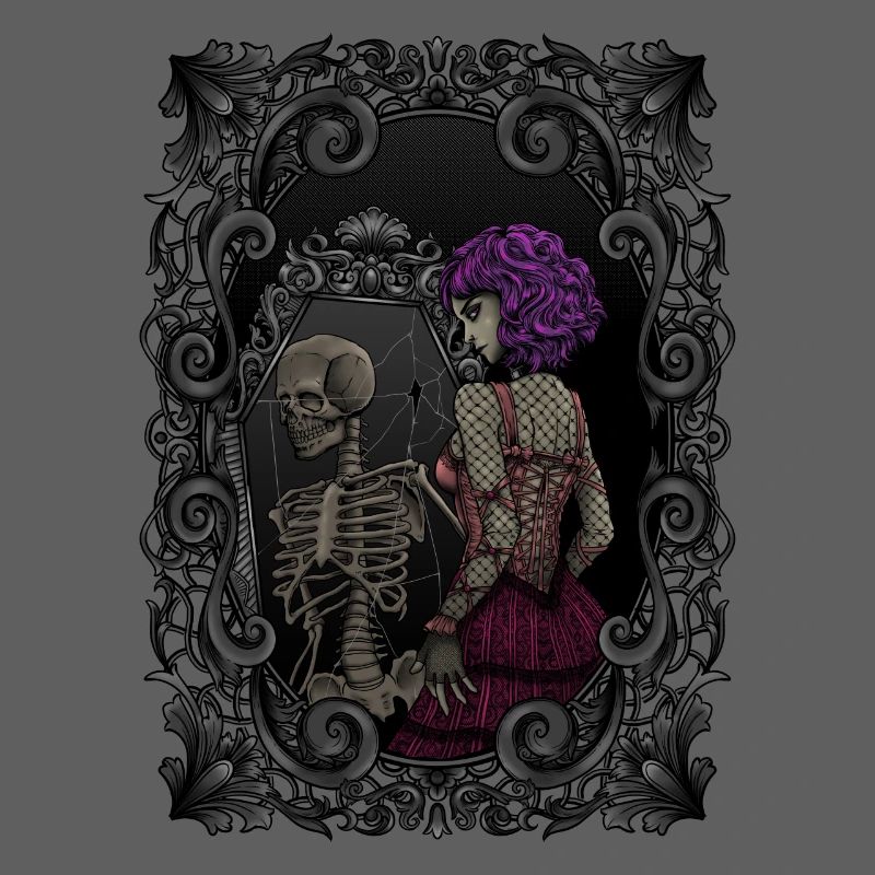 Skeleton mirror image - dead inside - Gothic