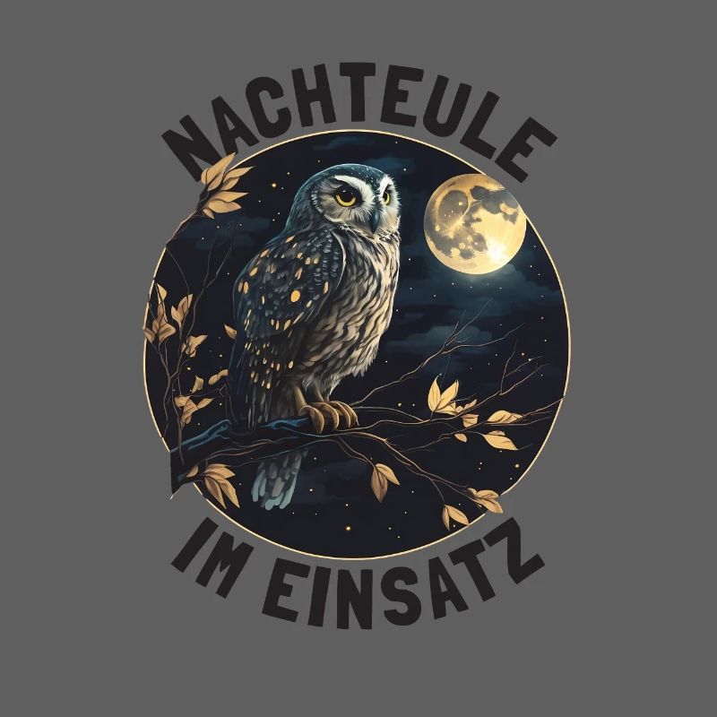 Nachteule im Einsatz Eule Vollmond Nachtdienst
