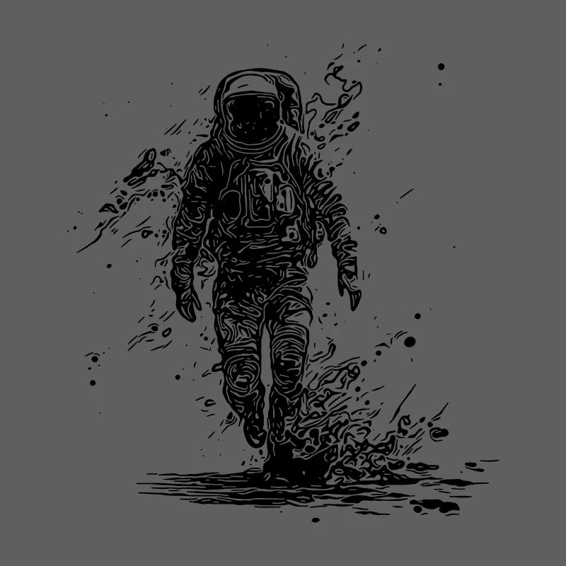 Astronaute cool marche en combinaison spatiale