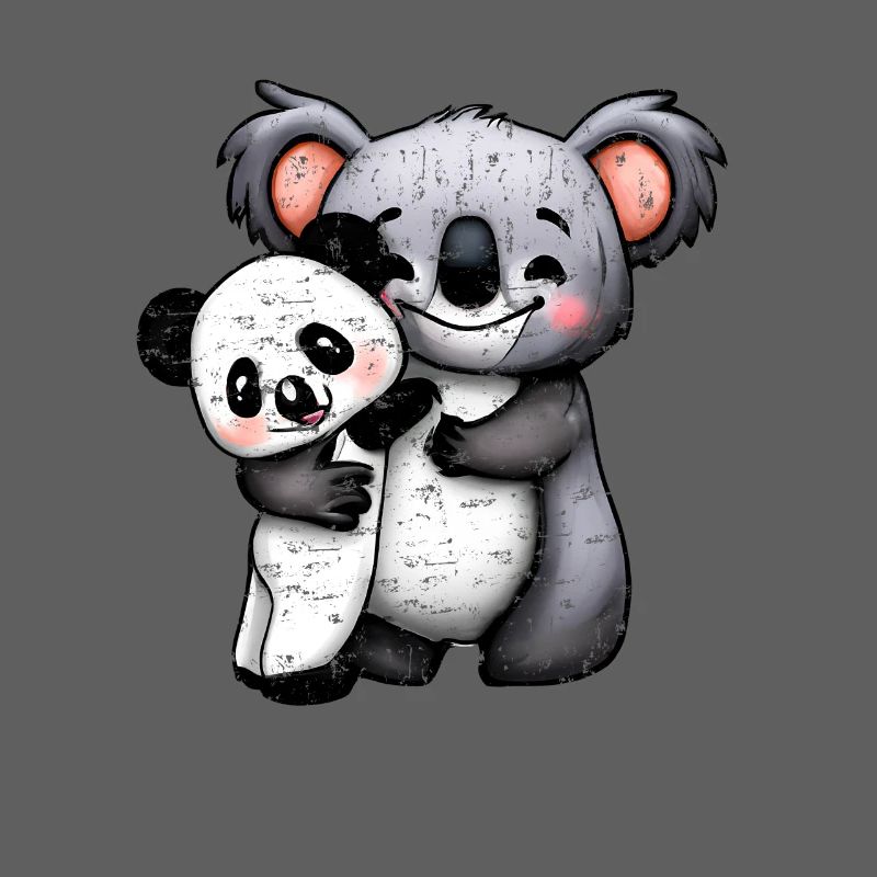 Mignon Koala Bear et Panda Bear Squeeze Grunge