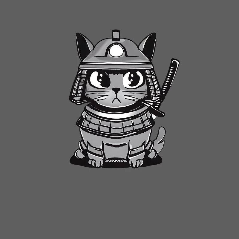 Cat Cat Samurai Japon Katana Épée