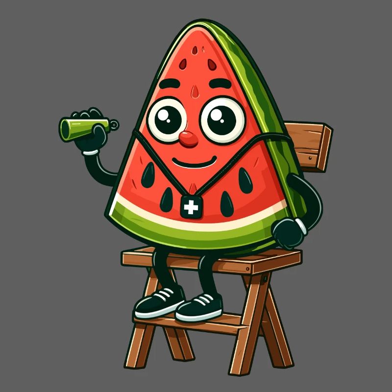 Personnage de pastèque sauveteur