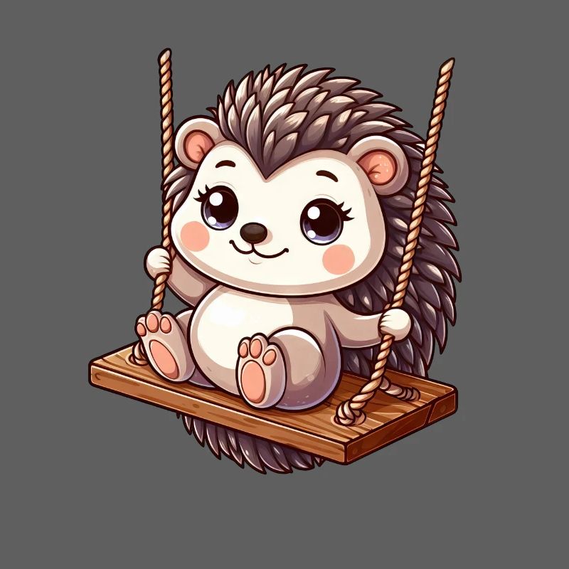 Mignon hérisson balançoires terrain de jeu jeu de dessin animé