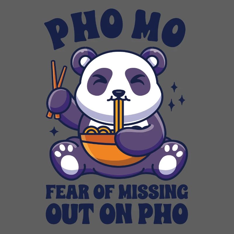 Drôle Pho Panda mignon mangeant Pho