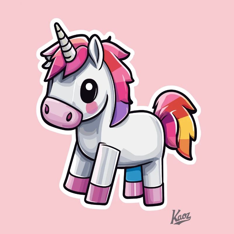 Lustiger und süßer Pixel-Einhorn-Regenbogen