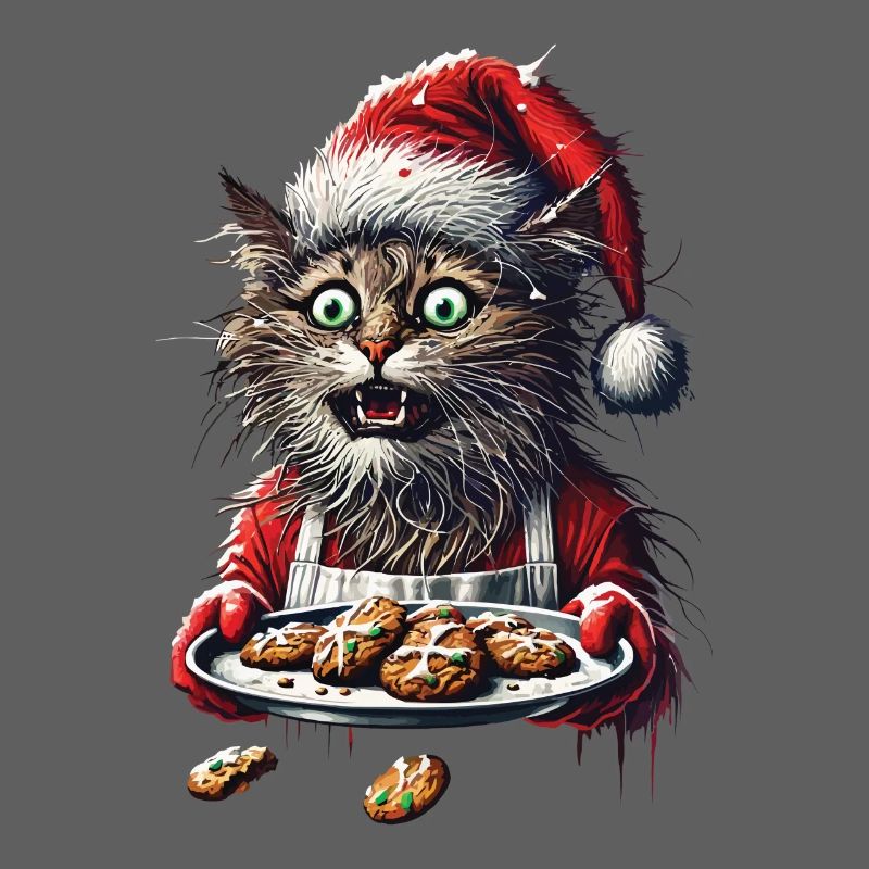 Chat de Noël avec des biscuits